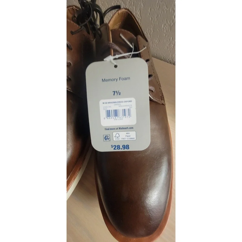 M GE‎ Kradinn Dress Oxford Memory Foam Dark Brown Size 7 1/2